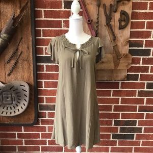 Green Dress with Front Tie